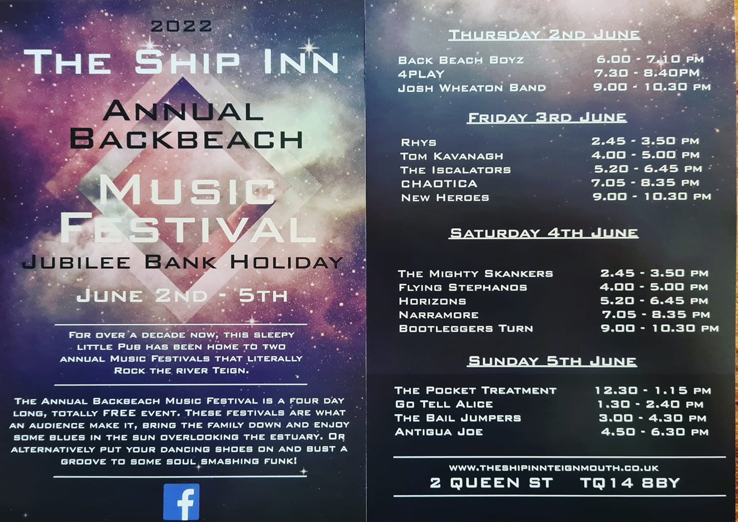 BACK BEACH MUSIC FESTIVAL - SHIP INN, TEIGNMOUTH